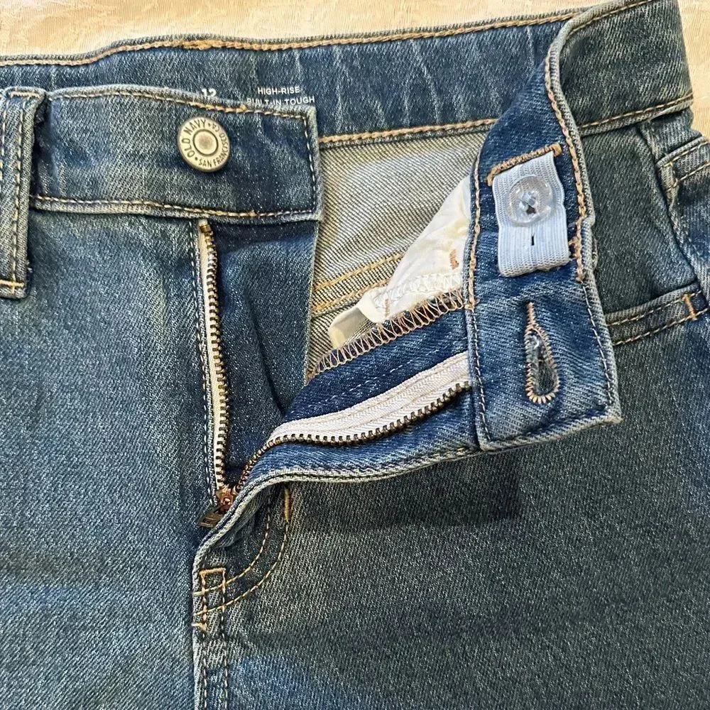 Old Navy Kids Blue Denim Jeans Shorts High Rise Size 12